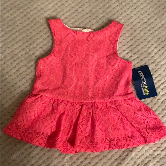 Genuine kids from Oshkosh hot pink peplum top - Picture 1 of 4
